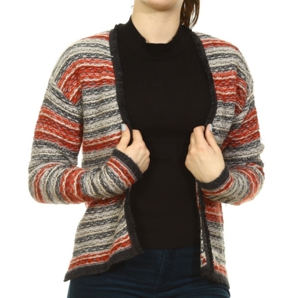 [H & M]  Stripped Open Front Cardigan Size Medium NWOT - Picture 2 of 12